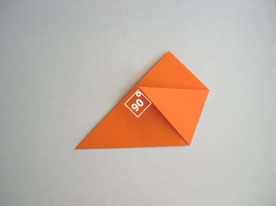 bottom corner folded upwards