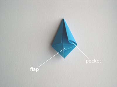 origami-diamond-pocket and flap ready to be tucked in