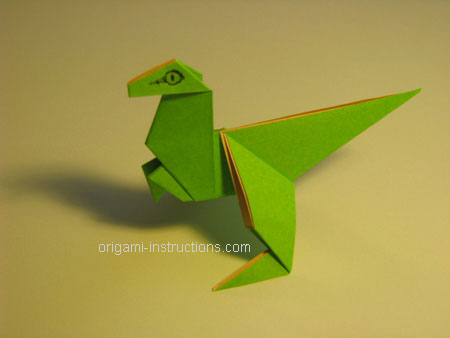 Dinosaur on Dinosaur Folding Instructions   How To Make An Origami Dinosaur