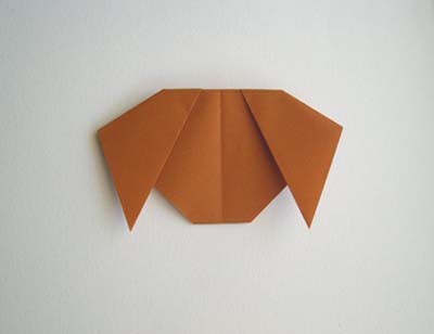 origami-dog head and chin folded