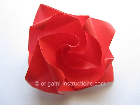 How to Make Easy Origami Rose in Bloom (Folding Instruction)