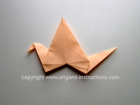 origami flapping bird neck folded