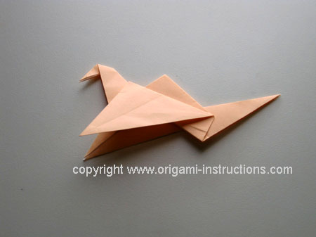 second wing of flapping bird folded