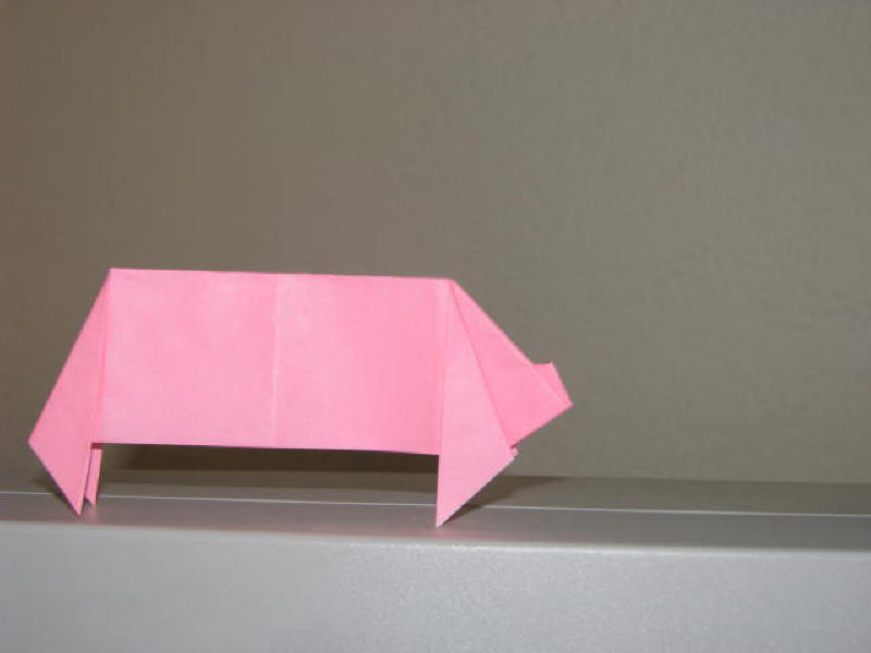 Origami Pig standing Photo Diagrams 27