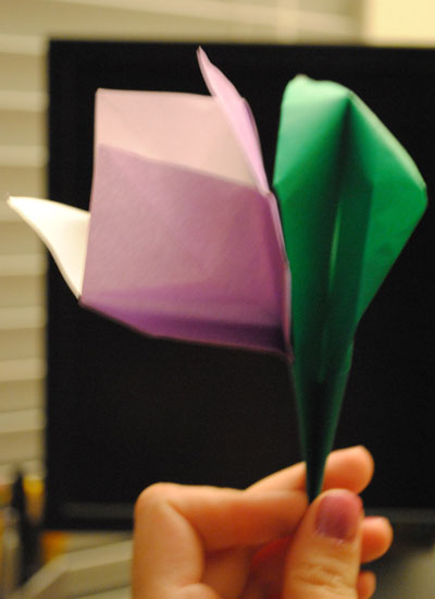 Origami Tulip at origami-instructions.com