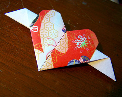 Origami Heart with Wings at origami-instructions.com