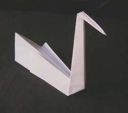 completed origami swan